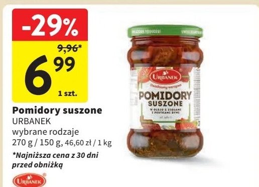 Pomidory suszone w oleju z ziołami Urbanek promocja