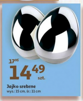 Jajko srebrne 15 cm promocja
