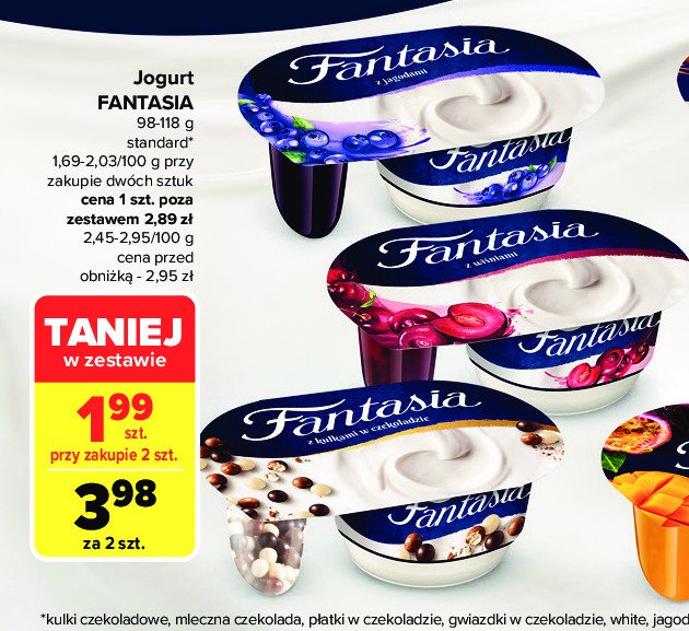 Jogurt z jagodami Danone fantasia promocja w Carrefour