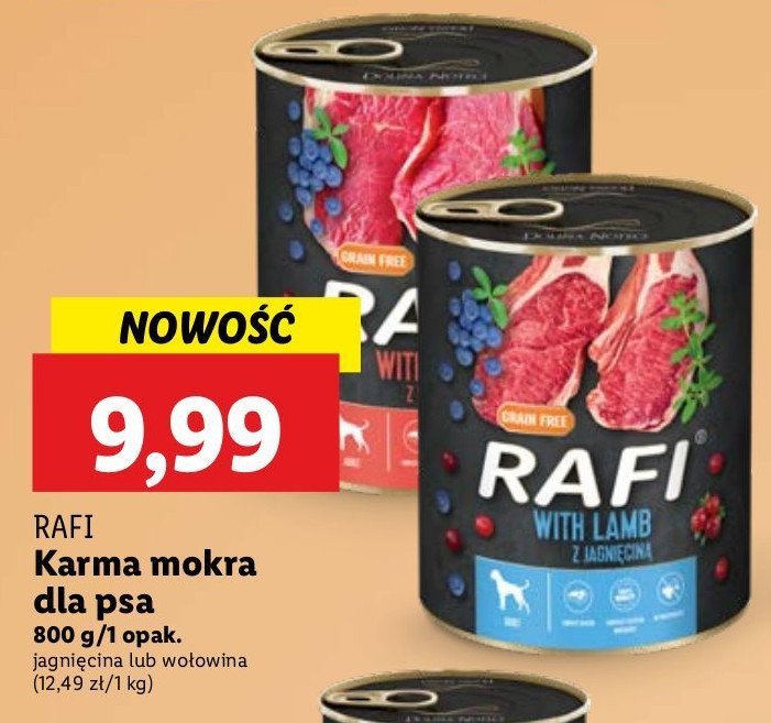 Karma dla psa z wołowiną Rafi promocja