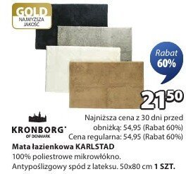 Mata łazienkowa KARLSTAD KRONBORG promocja w Jysk