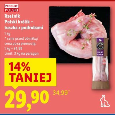 Polski królik - tuszka z podrobami Rzeźnik promocja w Lidl