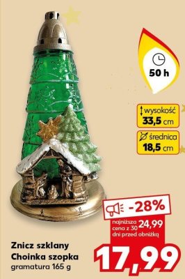 Znicz szklany Choinka szopka  promocja w Kaufland