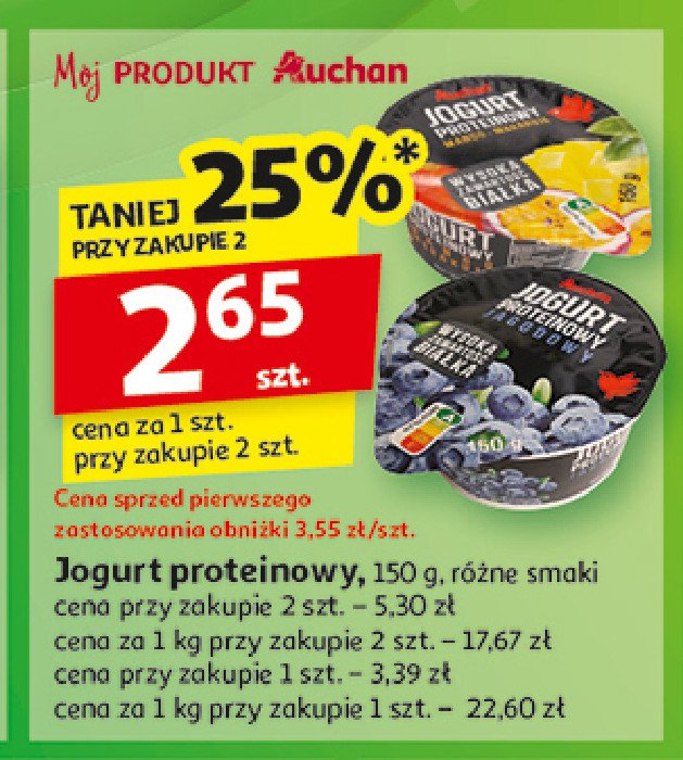 Jogurt proteinowy mango-marakuja Auchan promocja