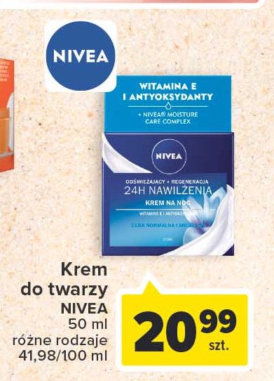 Krem do twarzy regenerujący na noc NIVEA 24H NAWILŻENIA promocja