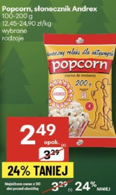 Popcorn Popcorn, słonecznik Andrex promocja w Delikatesy Centrum