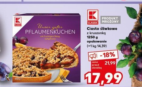 Ciasto śliwkowe z kruszonką K-classic promocja