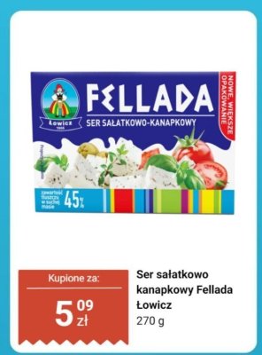 Ser sałatkowo-kanapkowy Fellada Łowicz promocja w Dino