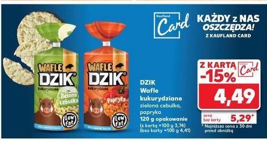 Wafle kukurydziane zielona cebulka Dzik promocja