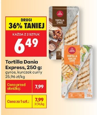 Tortilla kurczak z curry 250g promocja w Biedronka