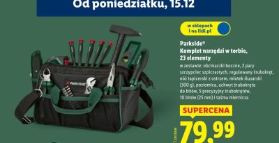 Komplet narzędzi Parkside Komplet narzędzi w torbie, 23 elementy promocja w Lidl