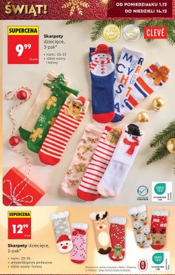 Skarpety dziecięce CLEVÉ 3-pak promocja w Biedronka