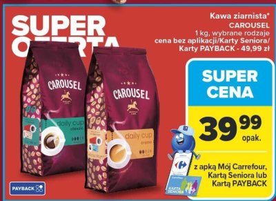 Kawa ziarnista CAROUSEL promocja w Carrefour