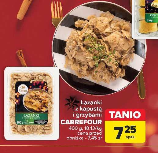 Łazanki z kapusta i grzybami Carrefour extra promocja w Carrefour Market