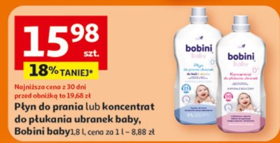 Płyn do prania lub koncentrat do płukania ubranek baby, Bobini baby 0,8 l promocja w Auchan