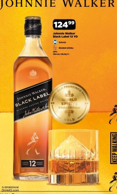 Whisky Johnnie Walker Black Label 12 YO Blended Whisky 700ml promocja w Netto