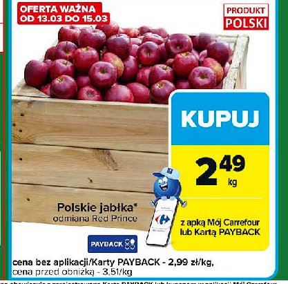 Jabłka red jonaprince polska promocja w Carrefour Express