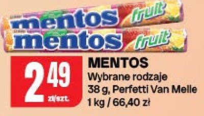 Mentos fruit wybrane rodzaje Perfetti Van Melle promocja w Chorten
