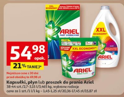 Kapsułki, płyn lub proszek do prania Ariel promocja w Auchan
