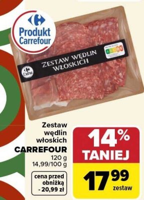 Zestaw wędlin włoskich 130 g Carrefour promocja w Carrefour Market