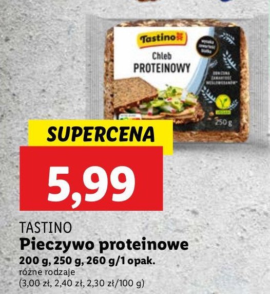 Chleb proteinowy Tastino promocja w Lidl