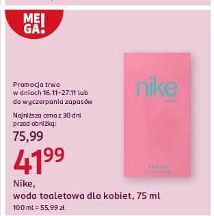 Woda toaletowa Nike sweet blossom Nike cosmetics promocja w Rossmann