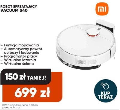 Robot sprzątający VACUUM S40 promocja w Max Elektro