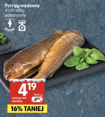 Pstrąg wędzony patroszony promocja w Delikatesy Centrum