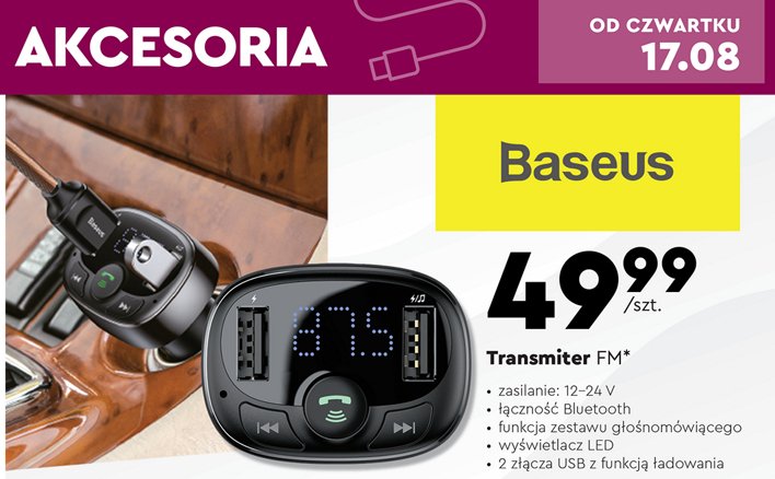 Transmiter fm cctm-01 Baseus promocja