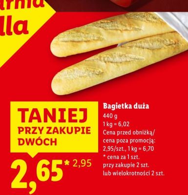 Bagietka duża promocja w Lidl