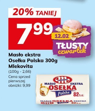 Masło ekstra Osełka Polska Mlekovita 300g promocja w Hitpol