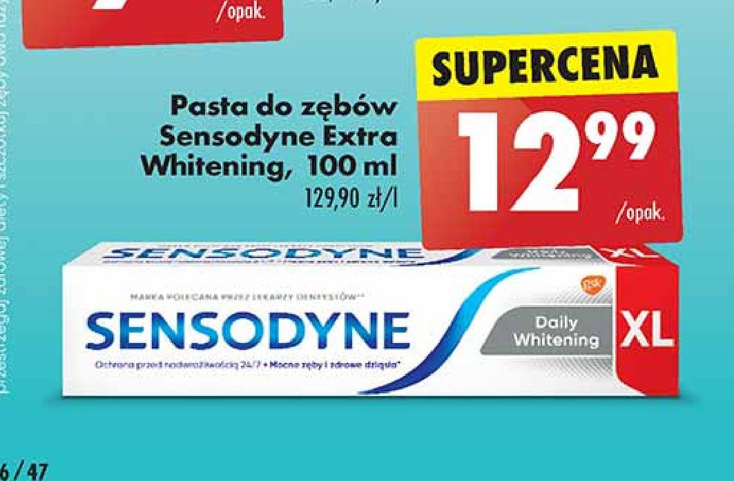 Pasta do zębów Sensodyne daily whitening promocja