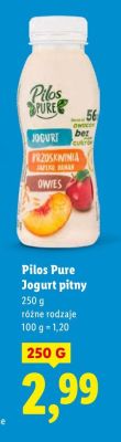 Jogurt pitny Pilos Pure - różne rodzaje promocja w Lidl