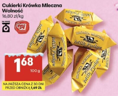Cukierki Krówka Mleczna Wolność promocja w Delikatesy Centrum