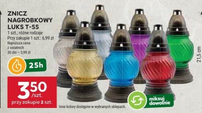 Znicz nagrobkowy Luks T-55 promocja w Stokrotka