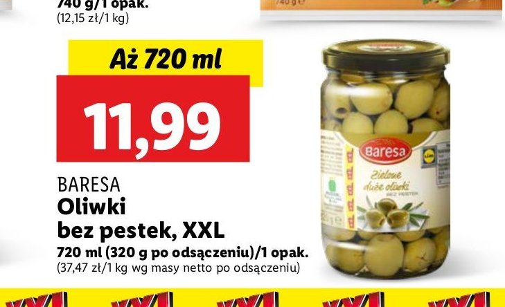 Oliwki zielone bez pestek Baresa promocja