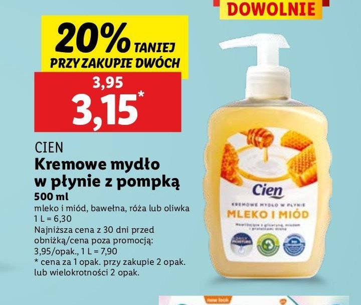 Mydło w płynie różowe Cien promocja w Lidl