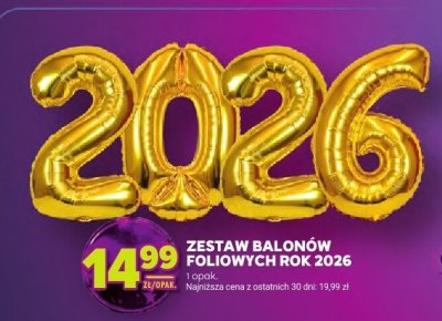 Zestaw balonów foliowych Rok 2026 promocja w Stokrotka
