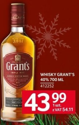 Whisky Grant's 40% 700 ml promocja w Selgros