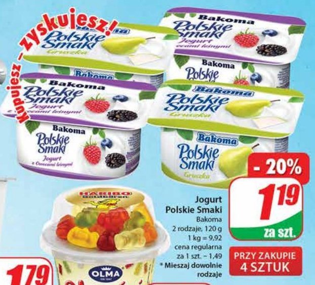 Jogurt owoce leśne Bakoma polskie smaki promocja