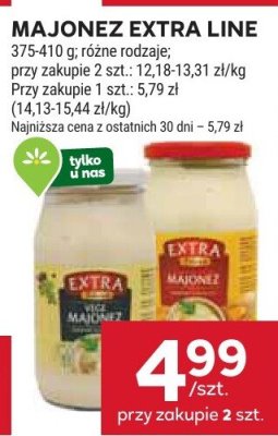 Majonez extra line różne rodzaje promocja w Stokrotka