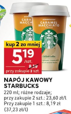 Napój kawowy różne rodzaje Starbucks promocja w Stokrotka