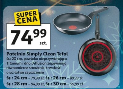 Patelnia Simply Clean Tefal śr. 20 cm promocja w Auchan