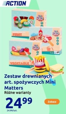 Zestaw drewnianych art. spożywczych różne warianty promocja w Action