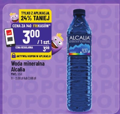 Woda mineralna Alcalia promocja w POLOmarket