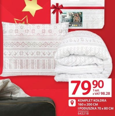 Komplet kołdra 160x200 cm i poduszka 70x80 cm promocja w Selgros
