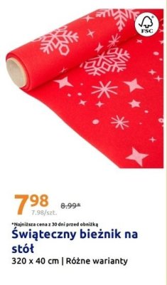 Świąteczny bieżnik na stół 320 x 40 cm promocja w Action