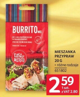 Miesznaka przypraw Burrito Mix Casa de Mexico 20g promocja w Selgros