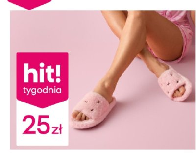 Kapcie damskie różowe promocja w Pepco