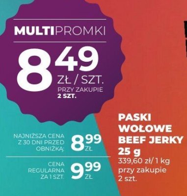 Paski wołowe Beef Jerky Original 25 g Jack Link's promocja w Duży Ben